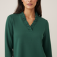Emmy Ruffle V-Neck Long Sleeve Scuba Top