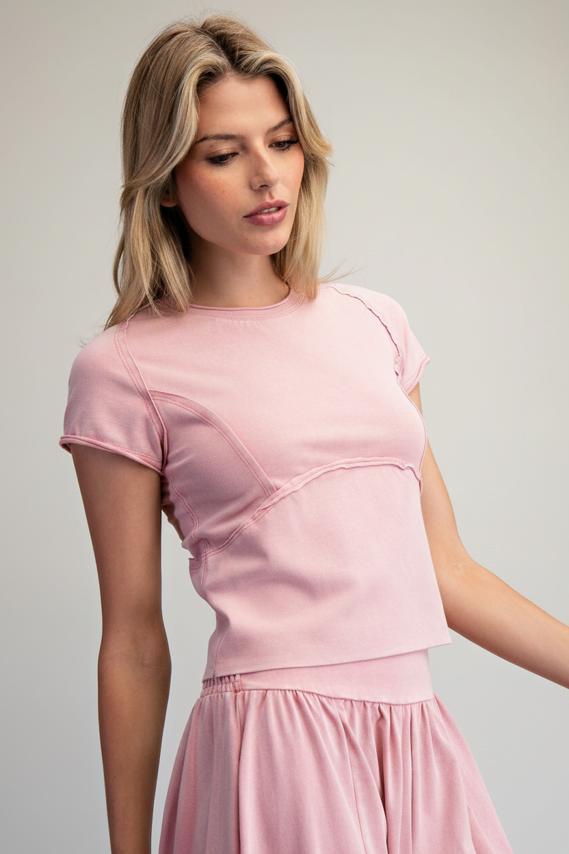 Light pink cropped t-shirt