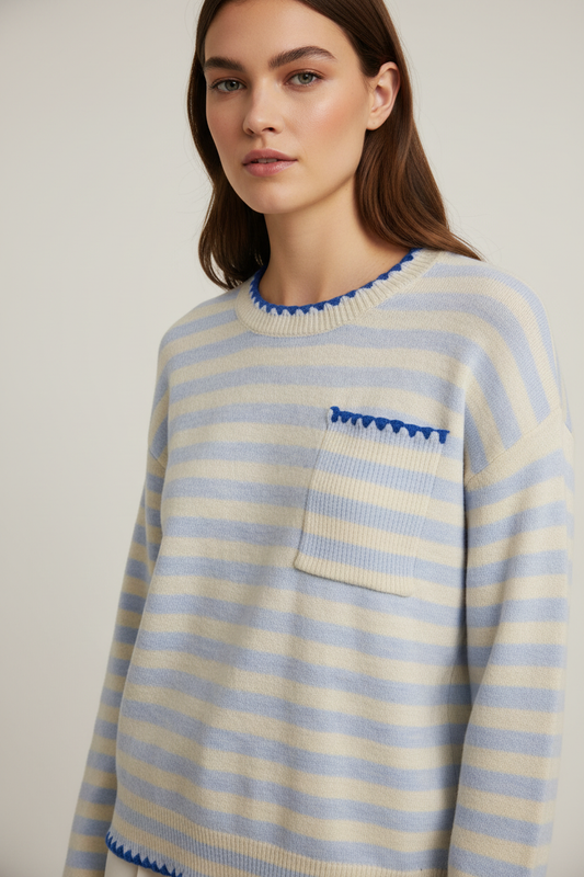 Emmett Contrast Triangle Stich Sweater