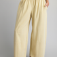 Light yellow wide-leg pants - front view