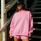 Solid Barbie Pink Oversized Sweatshirt