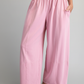 Bright light pink wide-leg pants - front view
