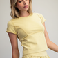 Light yellow cropped t-shirt