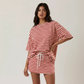 Red and Ivory Striped Tee - New Pose