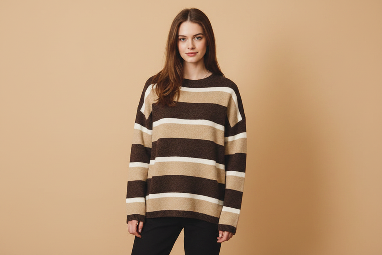 Striped Knit Sweater - Back